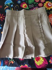 Wonder Nation Girl’s School Uniform Side Ruffle Scooter Skort Warm Beige 6x
