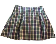 Dennis Girls Plaid Uniform Skort Size 14 Green Navy Red Built In Shorts USA