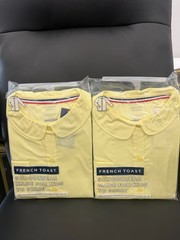 French Toast Girls Yellow Long Sleeve Poplin School Uniform Blouse Set of 2 PCS
