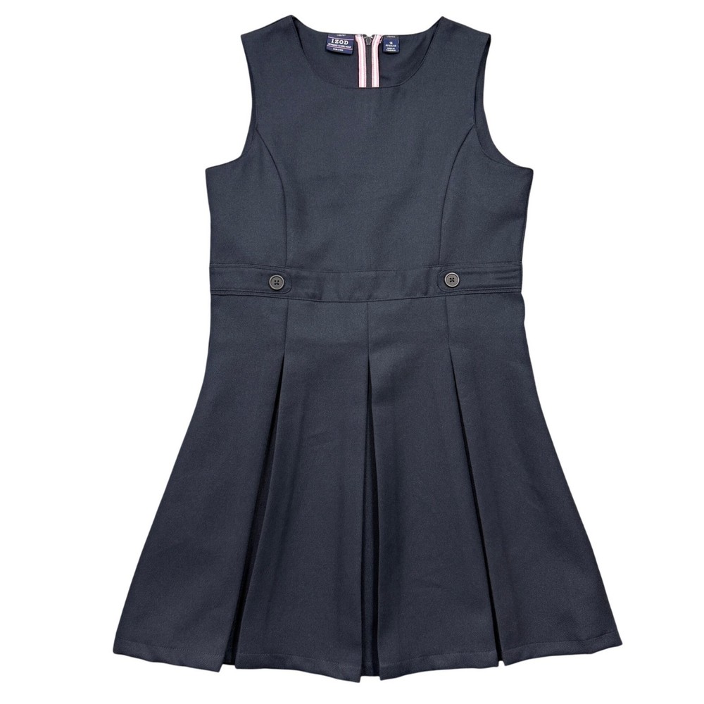 IZOD Approved Schoolwear Sleeveless Jumper Dress Uniform Girls 14 Navy Blue NEW