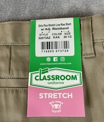 Classroom School Uniforms Girl Adjustable Waist Flat Front Bermuda Shorts