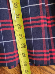 A+ SCHOOL APPAREL UNIFORM JUMPER, Blue Red White Plaid + Free Bow, Size 6