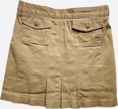 NWOT Lands’ End Solid Khaki School Uniform Back Pleated Skirt, Girls 12