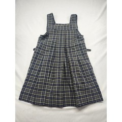 Flynn & O Hara School Uniform Plaid Jumper Dress Navy Grey Yellow Girls Size 6G