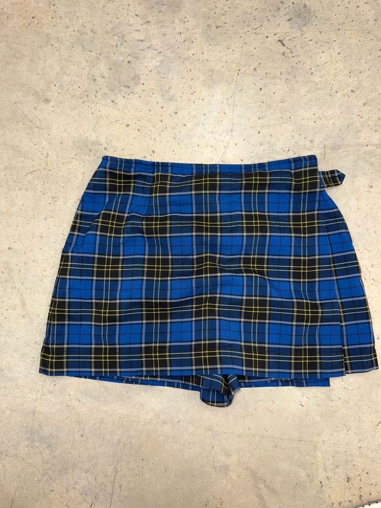 Becky Thatcher Elderwear Blue and Black Plaid School Uniform Skort