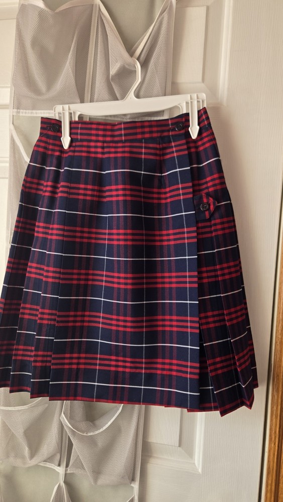 Royal Park School Uniform Skirt Sz 10 Blue and Red Plaid NWOT