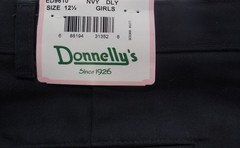 Girls Donnely’s Navy Flat Front Uniform/Casual Pants 1/2 Sizes 12/12 – 14/12