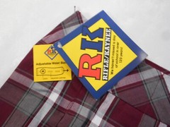 Girls R/K Maroon/Gray & White Plaid Box Pleat Uniform Skirt Reg.&plus Sz 7-201/2