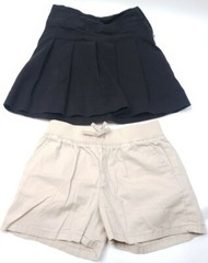 The Children’s Place Girls Uniform Black Skirt and Tan Shorts Size 8