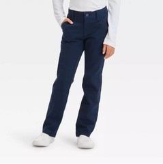 New (2)Cat & Jack Girls Plus Size 14 Navy Blue Straight Fit School Uniform Pants