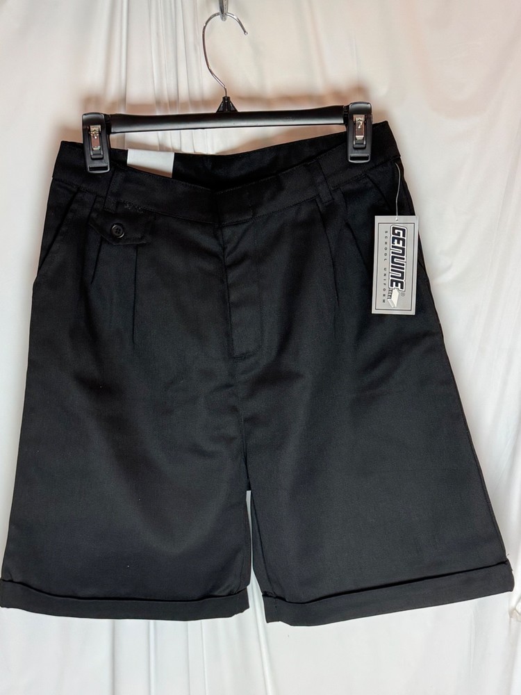 Genuine Uniform Girls Shorts Size 18 Regular Solid Black Casual Shorts Flaw