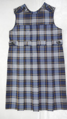 Girls A+ Blue & Yellow Plaid 2-Button Box Pleat Uniform Jumper Dress Reg Sz 8&12