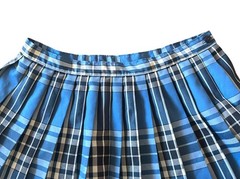 Dennis School Uniform Plaid Pleated Skirt 1886B Juniors 13 J13 Blue USA Made