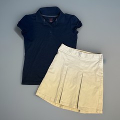 Cat And Jack Size 10/12 Uniform Navy Top And Skirt With Shorts Under