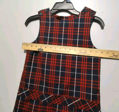 PARKER UNIFORM Girls Sz 10 Red & Blue Plaid Pleated Jumper Dress Private School