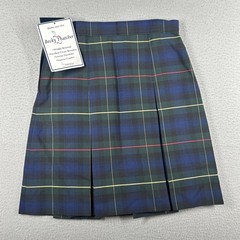 Becky Thatcher Girls Plaid Pleated Uniform Skirt Size 6 Model 34 Blue Green