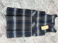 French Toast Girls Plaid Jumper Uniform Blue Gold Size 5