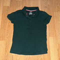 Lot of 2 Girls French Toast Green & White Polo School Uniform Shirts – Size S 6