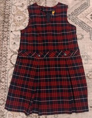 Girls R/K Red Plaid Uniform Jumper Dress Size 10 1/2 Half SIZE