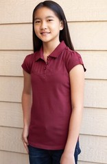 TOPPY-T GIRL SCHOOL UNIFORM KNIT POLO TUX pleats, burgundy, hunter, blue, white