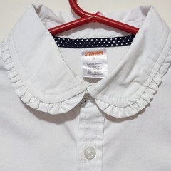 Gymboree Playproof Ruffle Poplin Button-Up Soft Girl Twee Light Academia Shirt 8