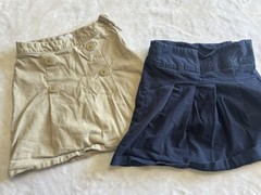 Children’s Place Girls Navy Blue/ Tan Uniform Skirts/Skort Lot Of 2 Size 6