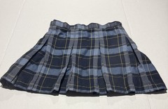 Lands’ End Girls Plaid Pleated School Uniform Skirt Adjustable Waist sz 7