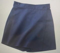K12 Gear Brand, Girls Wrap Front Skort, Navy, Regular & Half Sizes