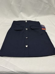 French Toast Girls Navy Uniform Scooter Skirt Heart Button NWT