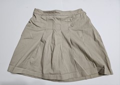 Classroom Skort Girls 20 1/2 Pleated School Uniform Skirt Adjustable Waist Tan