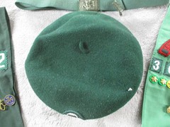 Vintage Girl Scouts Uniform Lot Beret Medium Wool Sashes Belt Pins Made England
