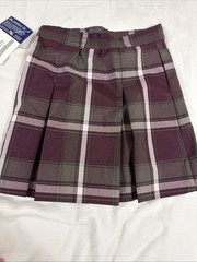 Dennis Uniform Girls Size 5 Burgundy James Plaid Skirt Zip Side NWT 868