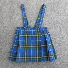 Standard Jumper Dress Girls Size 5 Blue Plaid Pleated Pinafore School Uniform