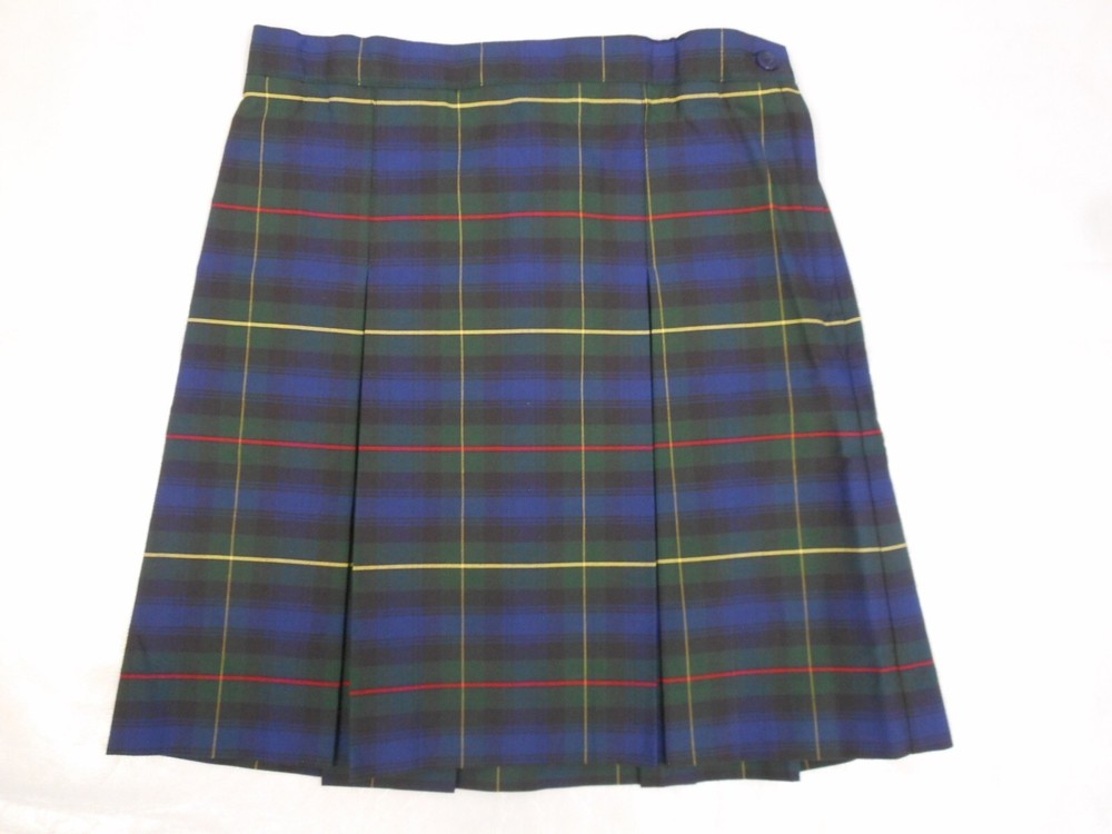 Girls R/K Multi-Color Plaid Kick Pleat Uniform Skirt plus &Teen Sz 6 1/2-10 Teen