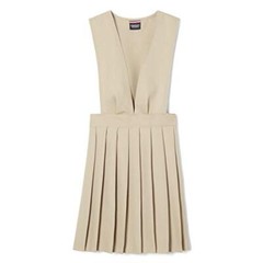 girls V-neck Jumper School Uniform Dress Khaki 5 US