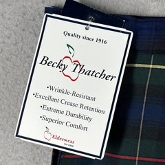 Becky Thatcher Girls Plaid Pleated Uniform Skirt Size 12 Model 34 Blue Green