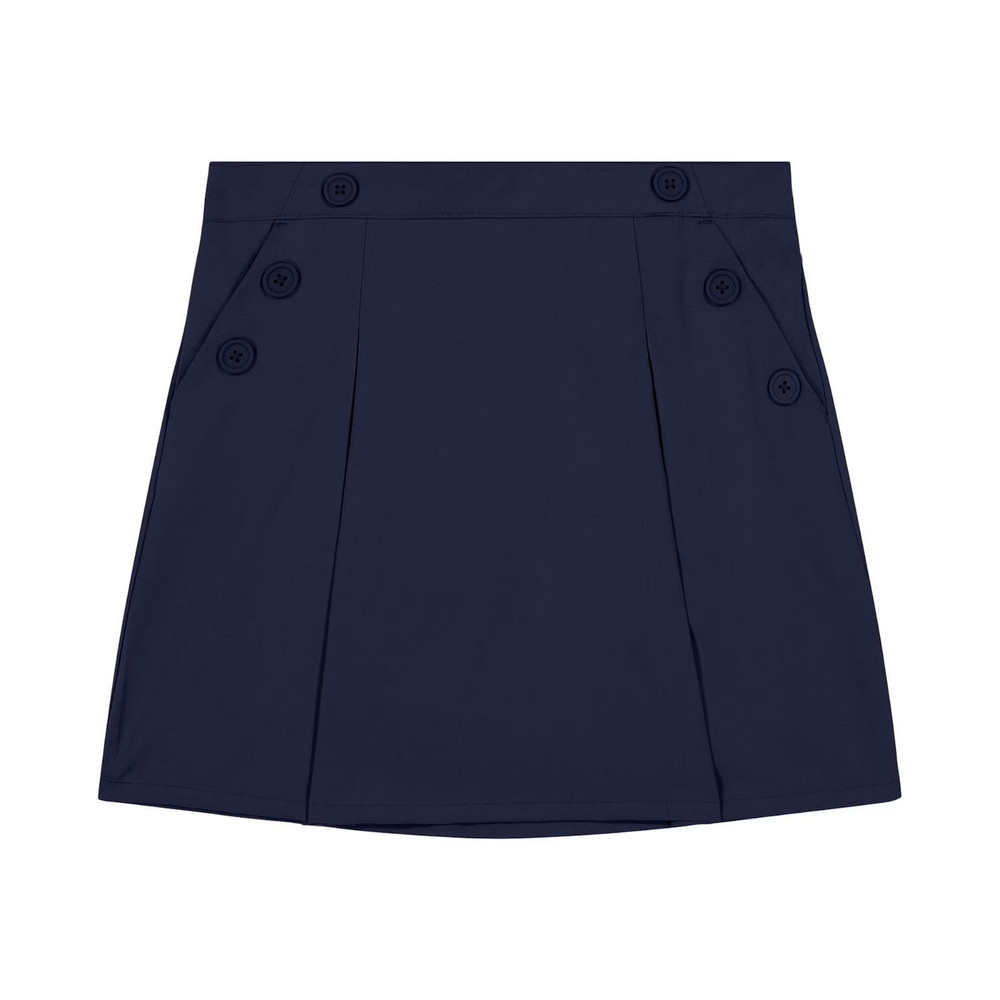 IZOD Uniform School Girls Size 6 Skirt 2 Piece Under Shorts Pleated Elastic Navy