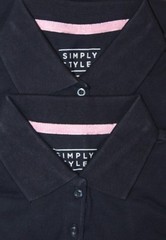 Simply Styled Girls’ Uniform Navy Blue Polo Shirts 2-Pack XLARGE (14/16)