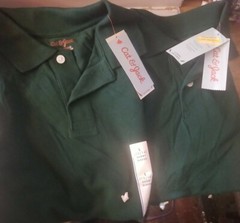 🌰 Cat & Jack Shrink Fade Resistant Short Sleeve School Shirt Green L 12/14 NWT