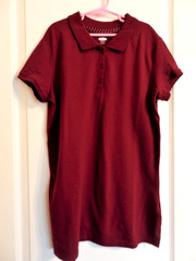 Old Navy Girls XXL 16 Burgundy Uniform Short Sleeve Polo Shirt