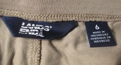 LANDS END Khaki School Uniform Cotton Knit Skort Girls 6 *NEW*