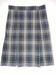 Girls A+ Blue & Gray Plaid Kick Pleat Uniform Skirt Jr. Sizes 26 Jr. – 42 Jr.
