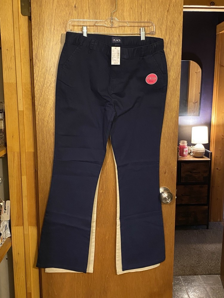 Children’s Place Girls Size 18 School Uniform Pants. One Blue. One Beige. NWT.