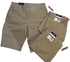 LOT Izod Approved Schoolwear Khaki Shorts Girls Size 7 Regular Stretch Easy Care