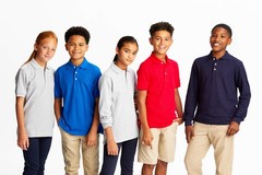 French Toast Unisex Kids Short Sleeve Pique Polo Shirt Black S Standard & Husky