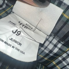 Dennis Uniform Plaid School Skirt Junior J9 Green Multi Yellow White Pleated USA