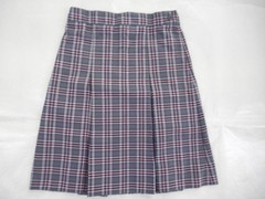 Girls R/K Gray, White & Maroon Plaid Kick Pleat Uniform Skirt Reg. Size 7