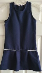 US Polo Assn Girls Uniform School Jumper Dress Sz 10 Navy 100% Polyester